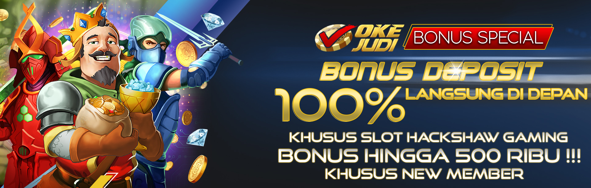 BONUS DEPOSIT 100% KHUSUS SLOT HACKSHAW GAMING