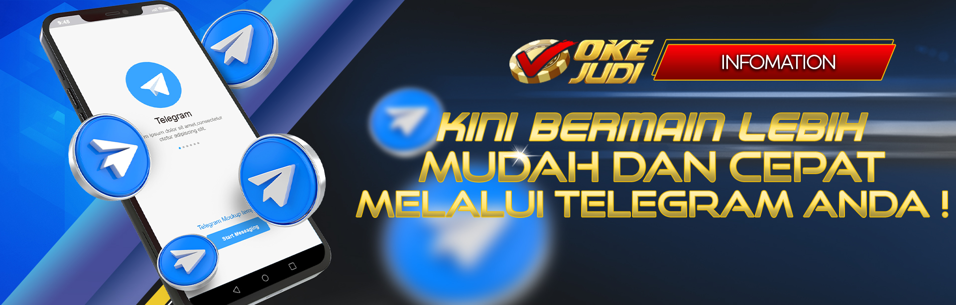 KINI BERMAIN LEBIH MUDAH DAN CEPAT MELALUI TELEGRAM ANDA !